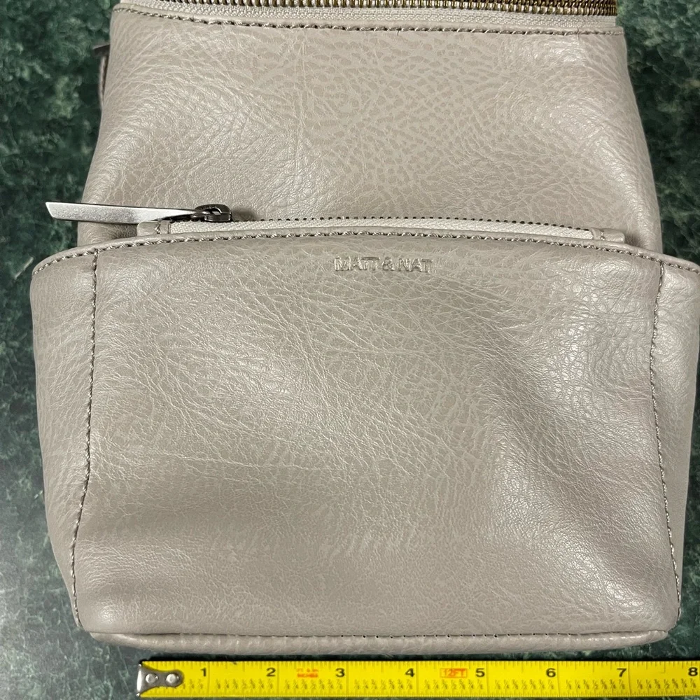 Matt & Nat vegan leather mini gray beige backpack - Picture 12 of 16